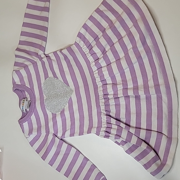 5/$30 ROCOCO Knit Heart Dress+ JOE FRESH cardigan + CARTER'S Striped Bod… - Picture 4 of 5